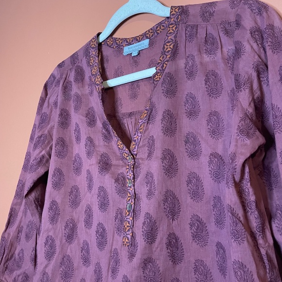 World Market Bohemian Pull On Tunic Style Blouse - Picture 2 of 6